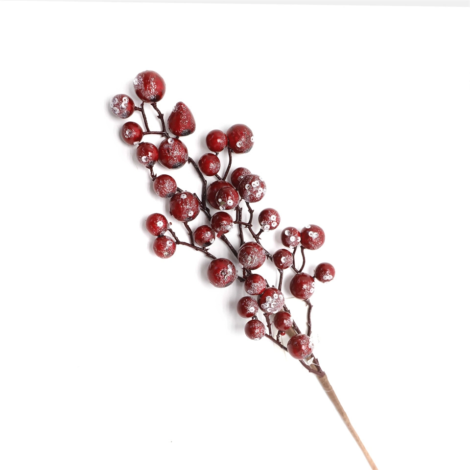 Shiny Artificial Berry Flower Branch Christmas Decoration Holiday Home Decoration Flower Branch Garden Table Flower Branch