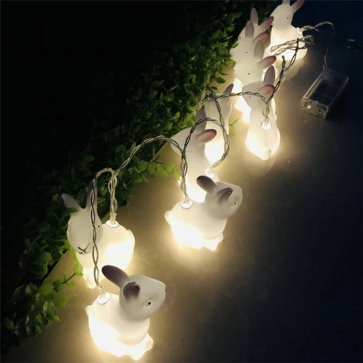 Rabbit String Lights Easter Bunny Children Room Cartoon Decoration Dry Battery for Kids