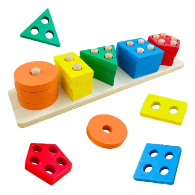 Cadeau de sortie d'usine, puzzles empilables en bois, jouets pour tout-petits et enfants