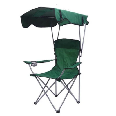 Chaise de plage pliante Portable, tabouret de pêche avec ascenseur et parapluie, accessoires de Camping, meubles d'extérieur en tissu Oxford Wyz20333